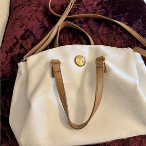 Tommy Hilfiger White and Tan Shoulder Bag